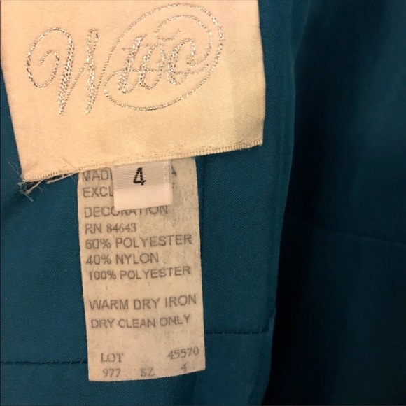 Wtoo Watters Bridesmaid Dress in Teal Size 4 - Picture 4 of 7
